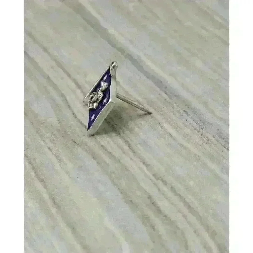 Tiffany & Co Vintage 14kt White Gold Navy Flag Lapel Pin - Picture 3 of 10